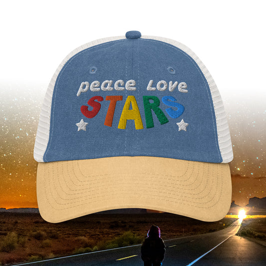 Peace Love Stars Sportsman Unstructured Cap