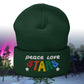 Peace Love Stars Cuffed Beanie